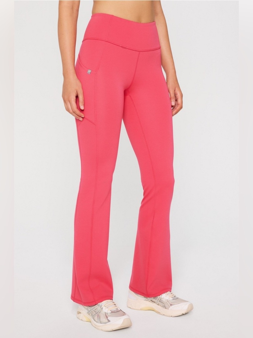 NWOT Fabletics PonteFlex Kick Flare Scrub Legging in Pink Gelato size XS Short